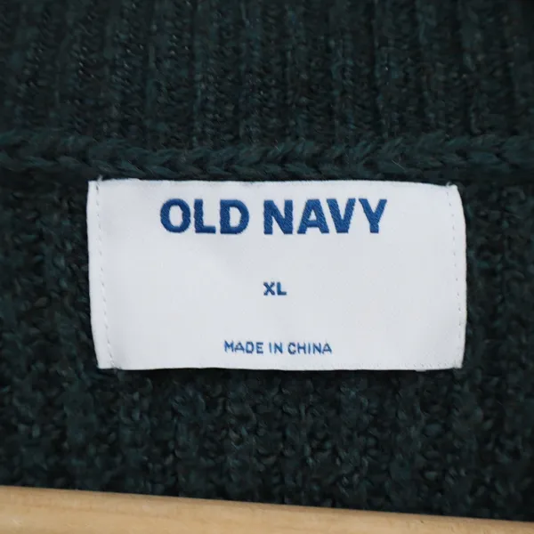 Old Navy Womens XL Forest Green Ribbed Henley V-Neck Long Sleeve Sweater Dress - Image 3