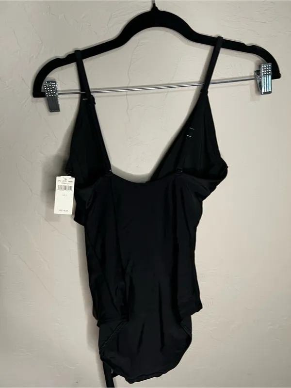 Aerie‎ NWT Black Wrap Full Coverage Front Cutout One Piece Swimsuit - Image 9