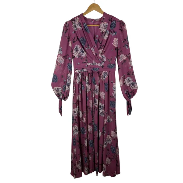 Gal Meets Glam Georgia Chiffon Maxi Dress Size 0‎ Floral Flowy Romantic Cottage - Image 2