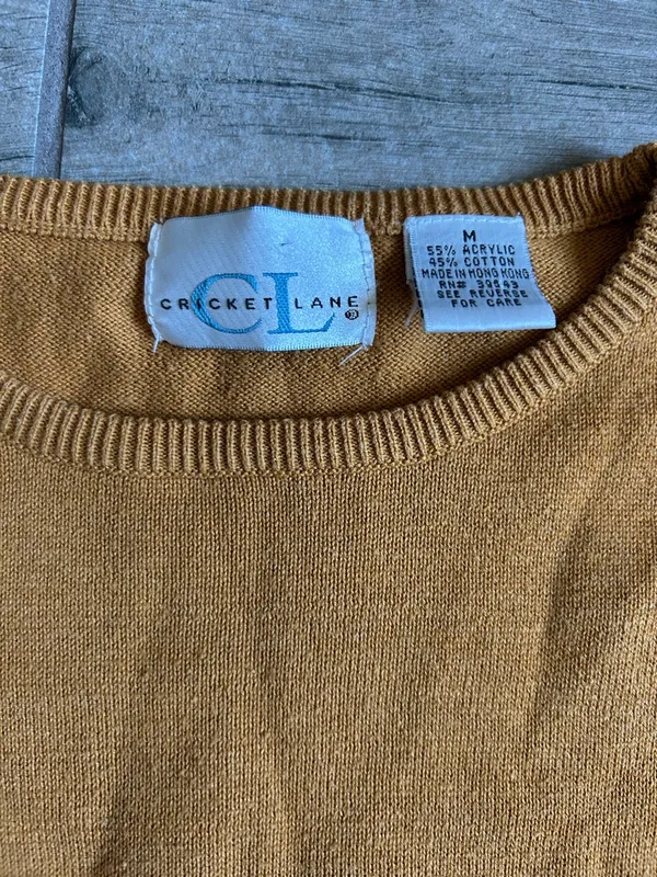 Women's Crewneck Sweater in Mustard Yellow - Image 2