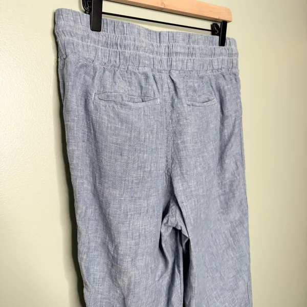 Athleta Cabo Linen Jogger Pants in Blue Women’s Size 10 - Image 9