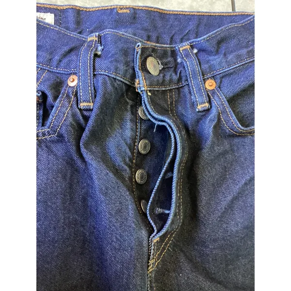 Levis Premium 501 Original Fit Dark Wash Straight Leg Jeans 12501-0378 W25 L30 - Image 5
