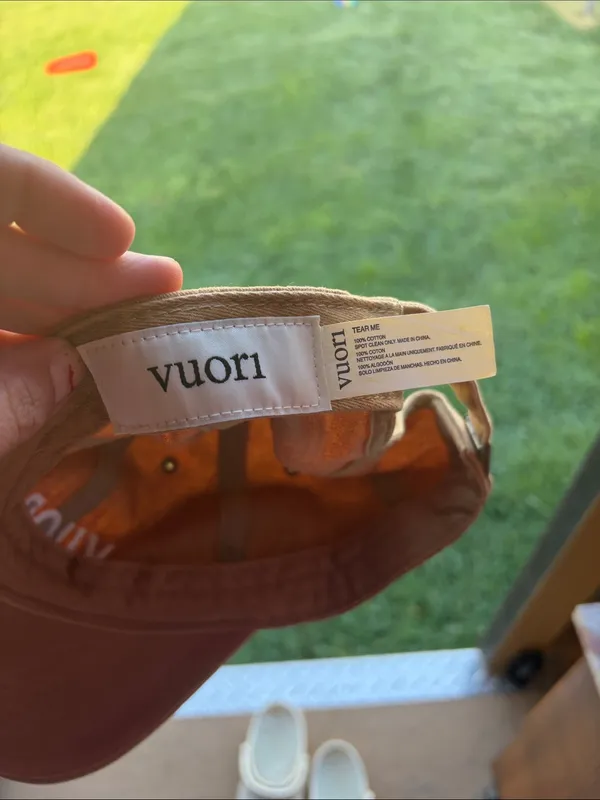 NWT Vuori Tan Embroidered Logo Baseball Hat - Image 4