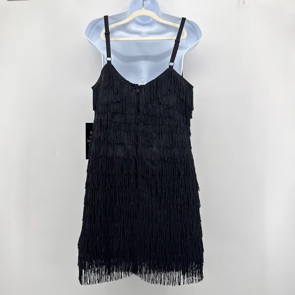 Tuckernuck‎ NWT Black Bristol Fringe Mini Dress Flapper Cocktail Party Large - Image 7