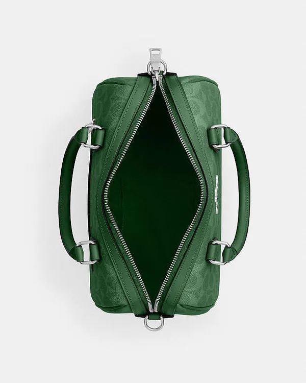 NWT Coach Medium Rowan Satchel Bag In Signature Canvas CV961 Bright Jade - Image 11