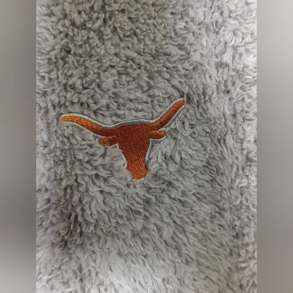 Texas Longhorns Sherpa Fleece Zip Vest Gray Size Small - Image 2