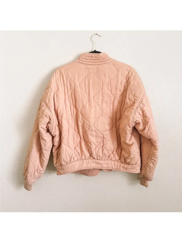 Blank NYC cropped quilted jacket in pink - Image 5