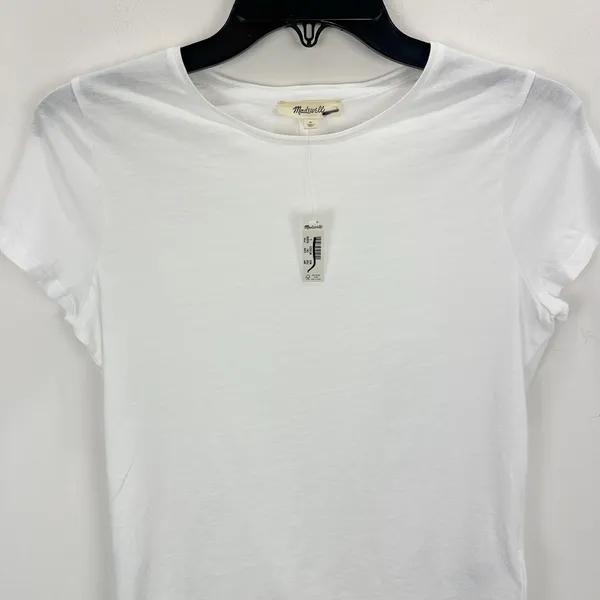 Madewell Essential Slim Tee Shirt Lightweight Cotton Basics White Small NWT - Image 7
