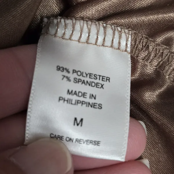 NY&Co Shimmering Bronze Metallic Sleeveless Top Medium Y2K Glam Luxe Shimmercore - Image 7