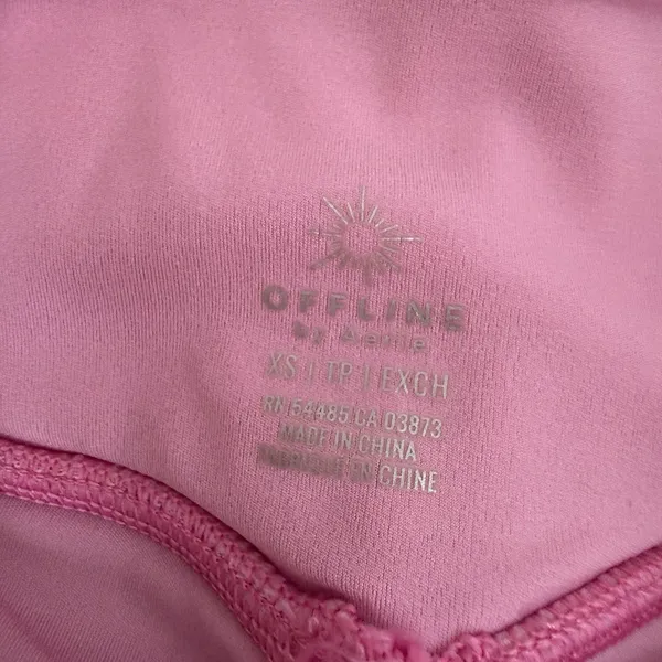 Offline By Aerie Nylon Running Shorts Womens L Lined Pink Floral Training Gym XS - Image 3