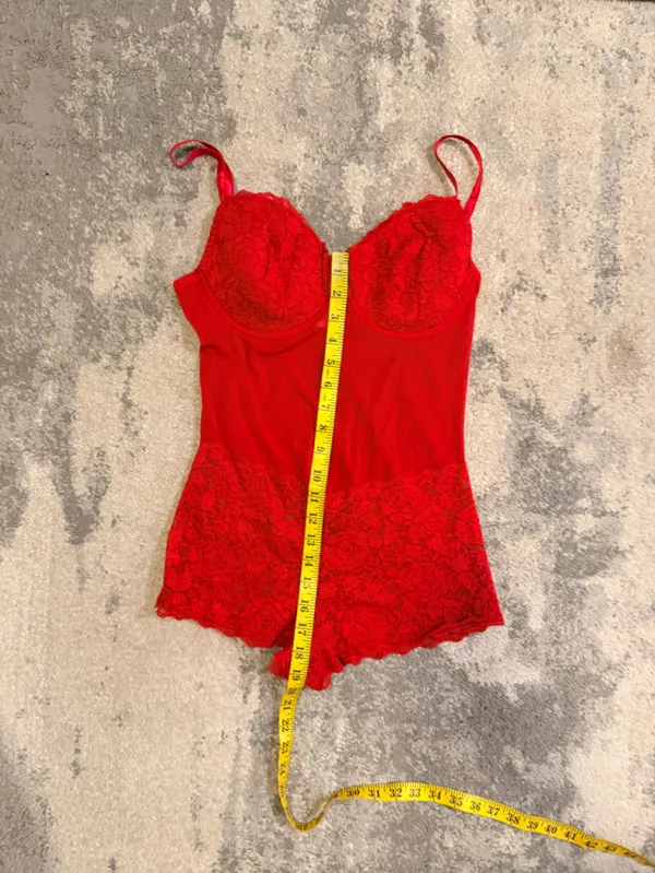 Rampage Red Lace Chemise Bodysuit - Image 8