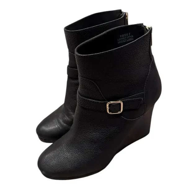 J.Crew Emmett Wedge Ankle Boots in black 8 - Image 4