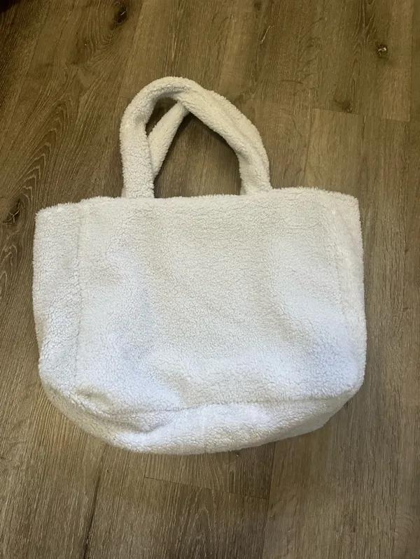 PINK Victoria's Secret Cream Sherpa Tote - Image 3