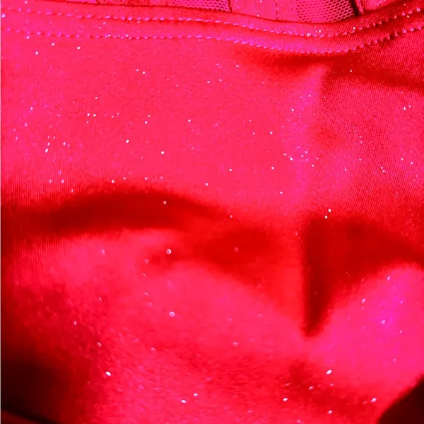 Balera Red Sparkle Leotard with Plunge Mesh Neck - Image 3