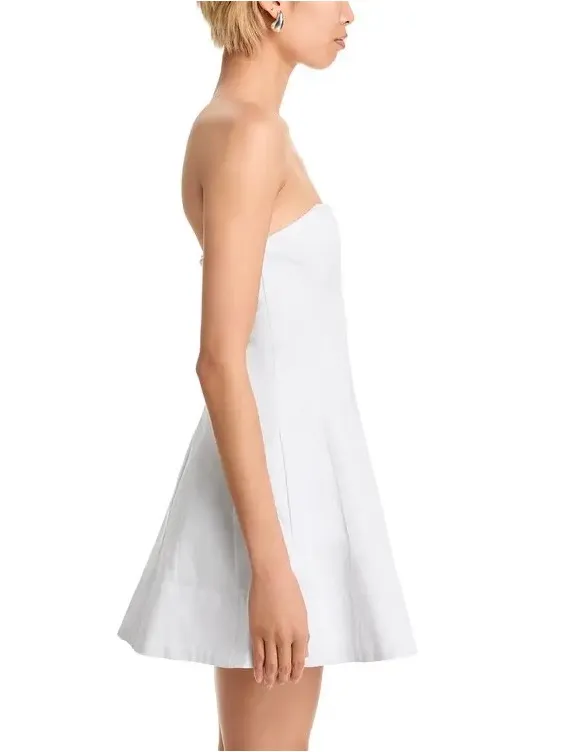 AQUA Strapless Paneled Mini Dress - Image 2