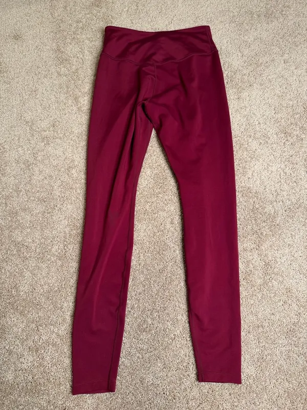 Nike Dri-FIT High‎ Rise Leggings Burgundy Wine Athletic Workout Pants Size Small - Image 4
