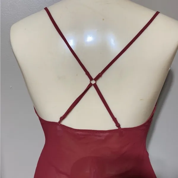 Victoria's Secret Deep Red Lace Chemise - Image 4