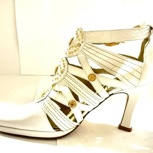 Vintage Italian Leather Tre In High Heel Pumps Size 6 EU 36.5 - Image 2