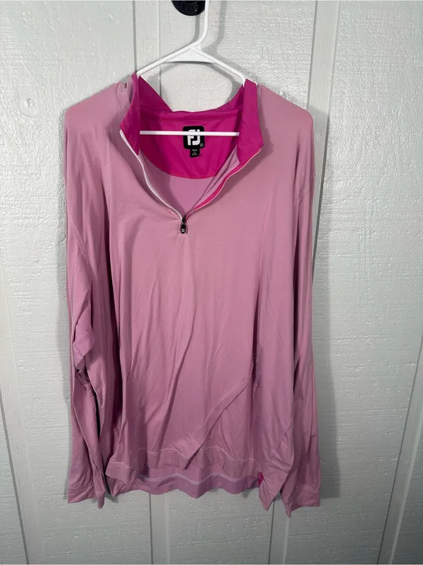FJ Pink Long Sleeve 1/4 Zip Pullover Size 2XL EUC - Image 3
