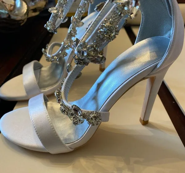 Piendes wedding high heels with stones Size 5.5 - Image 3