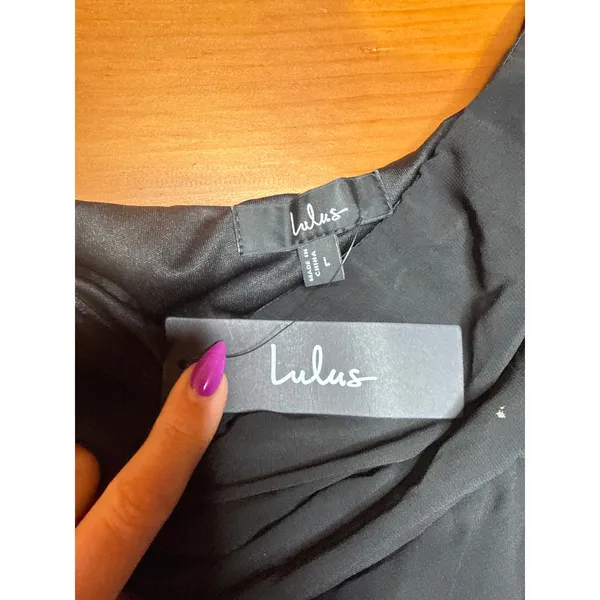 NWT Lulus Celebratory Aesthetic Black Pleated Strapless Maxi Dress Bridesmaid L - Image 6