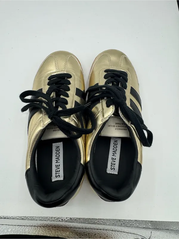 Steve Madden Nirvanna Gold Metallic Sneakers Size 7 retro trendy sporty school - Image 5