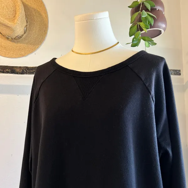 Daily Practice x Anthropologie Black Cotton Sweater Dress Tunic Size Medium - Image 2