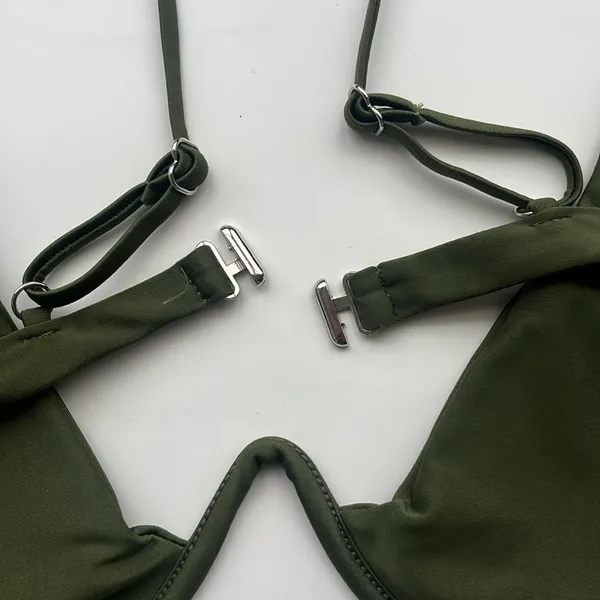 Olive Green Bikini Swimsuit Suit - Image 3