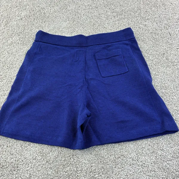 Meticulous Knitwear Womens Med Blue Knit Lounge Shorts Drawstring Waist‎ Casual - Image 7