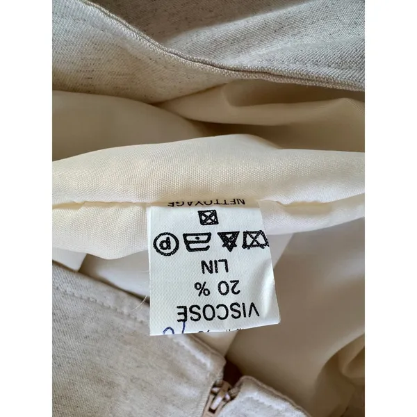 Vintage ‘90s LA City Paris Beige Linen Blend Knee Length Pencil Skirt - Image 10