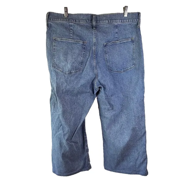 J Crew Wide‎ Leg Crop Jeans Women's Size 33 (Actual 36X23) Casual - Image 2