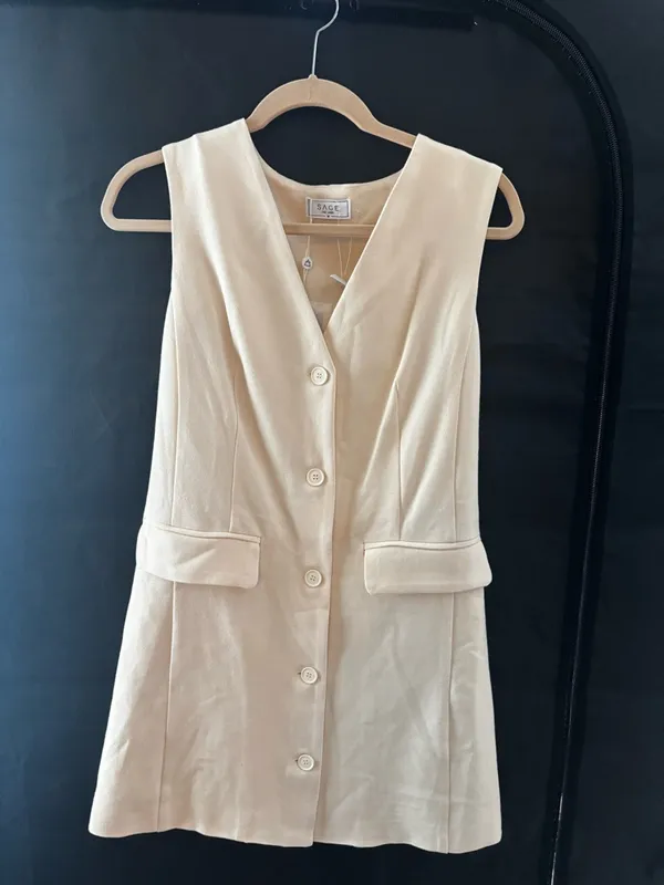 Sage The Label Button Suit Style Mini Dress, NWT - Image 2