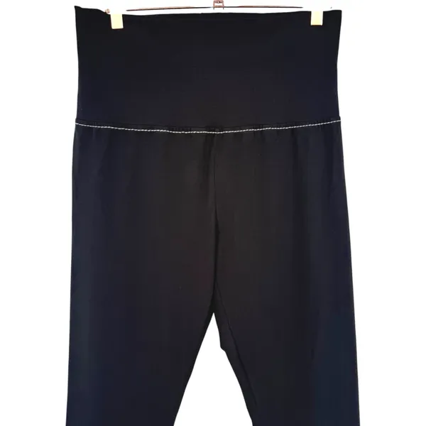 NWT True Religion Eva Pant Black Athletic Hook Up Flare Leggings Size Large - Image 7