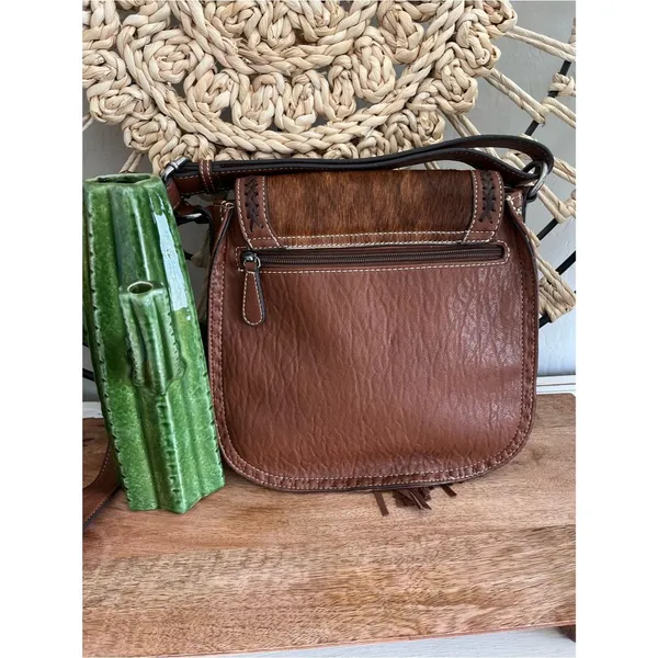 Blazin Roxx Ella concealed carry Messenger purse with holster Calf Hair - Image 4
