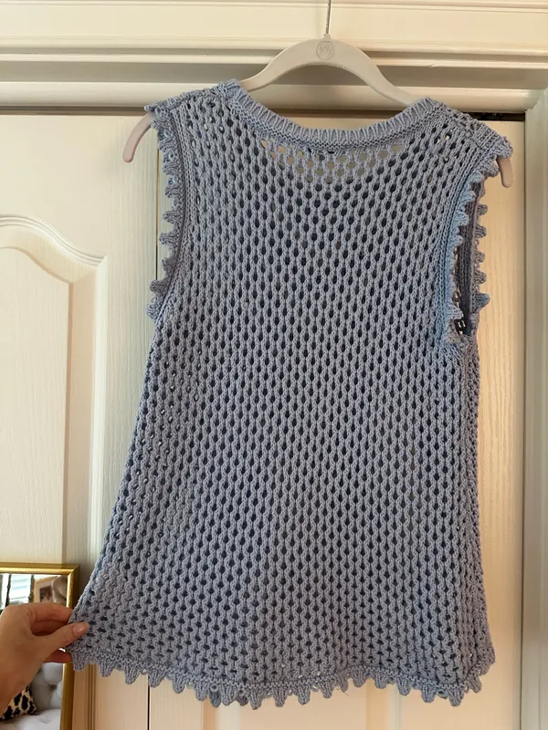 Another Love Light Blue Crochet Tank Top - Image 5