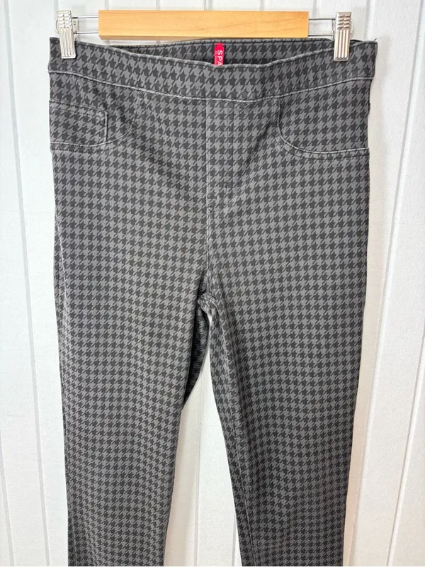 SPANX‎ Black & Gray Houndstooth Leggings Size L - Image 2