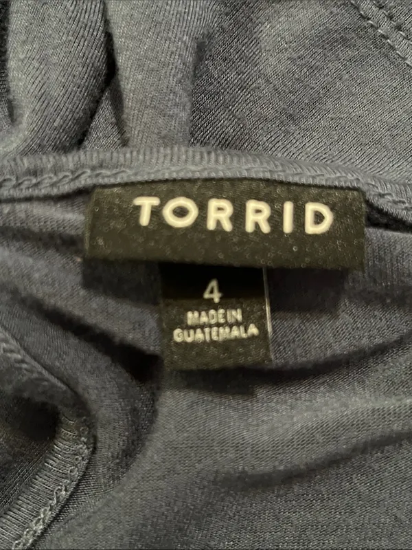 Pretty Torrid Navy Crochet Yoke Short Sleeve Top - Image 8