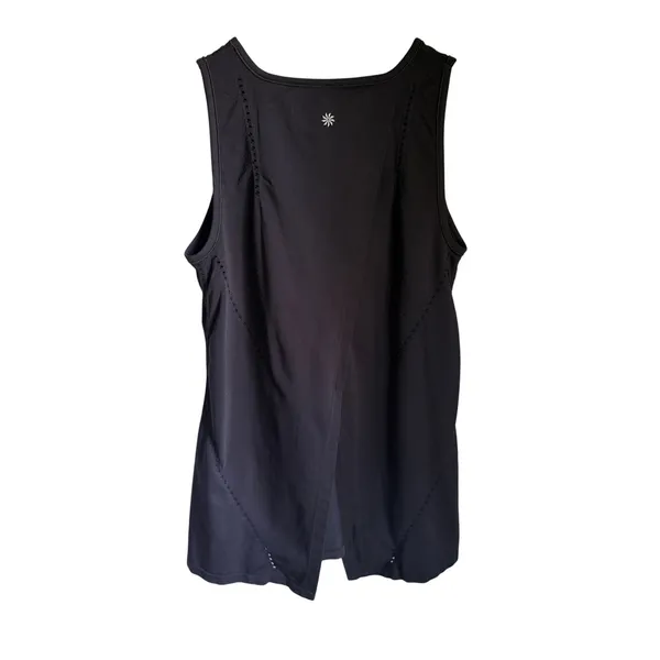 Athleta Black Tie Back Tank Top Small Nylon Athletic Yoga Workout Sleeveless - Image 4