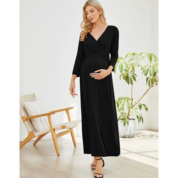 NEW Coolmee Maternity Dress V-Neck M 3/4 Sleeve M - Image 2