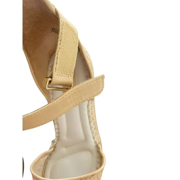 Franco Sarto Marsha Espadrille Wedge Sandals Beige Size 8.5 M - Image 4