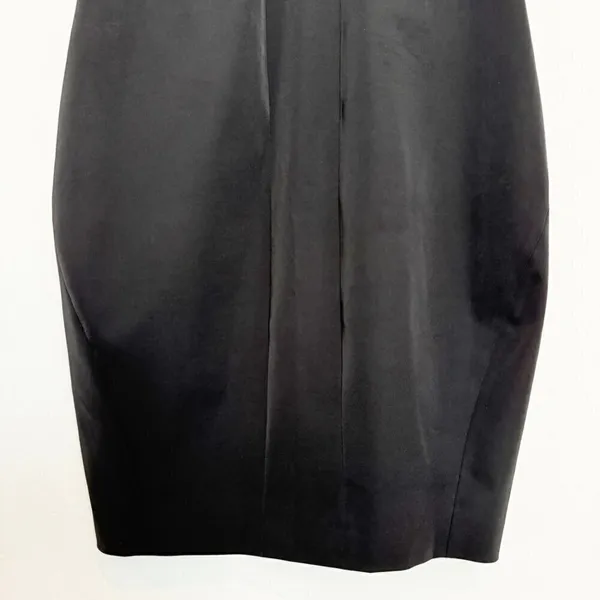 Ted‎ Baker Sheath Dress Size 4 Black Cap Sleeve Round Neck Corporate Chic Siren - Image 3
