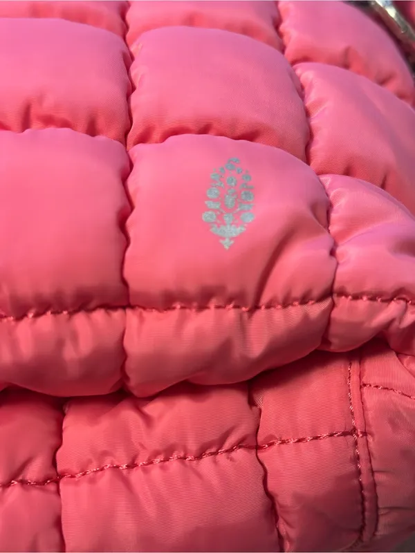 Free People Quilted Hot Pink Puffer Crossbody Bag - Image 6