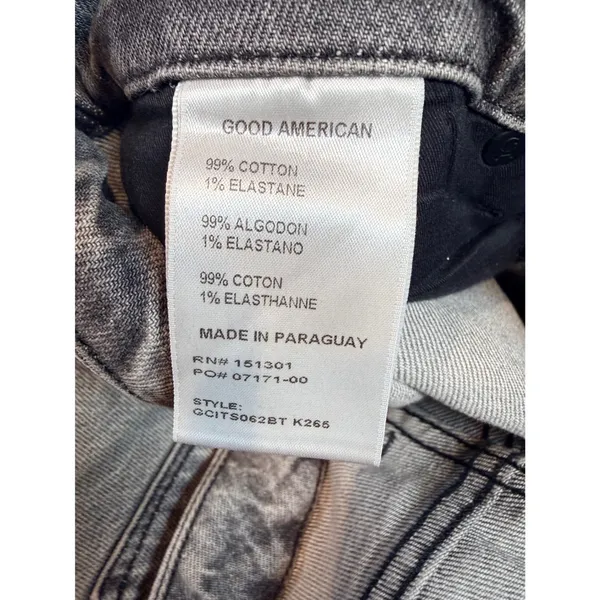 Good American Good‎ Boy Twisted Slit Straight Leg Jeans Gray Size 6/28 - Image 6
