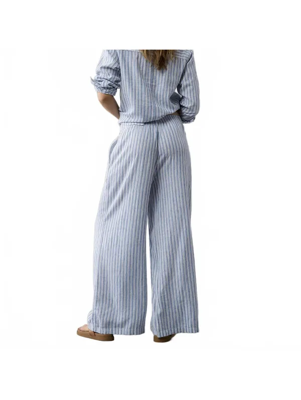AE Weekend Vibes Linen-Blend Pull-On Pant American Eagle Blue Stripes NWT Medium - Image 4