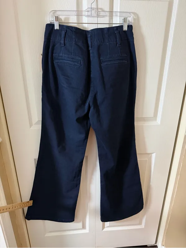 Maeve Anthropologie NWT Navy Stretch Denim Wide Leg Pants Size 31 $130 - Image 8
