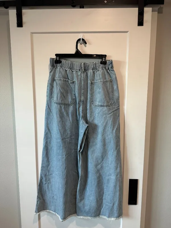 Three Bird Nest Simply You Wide Leg Jeans Light Wash Size L - Image 3
