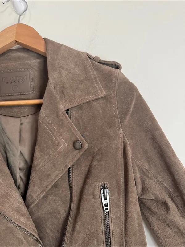 Blank NYC Brown Genuine Suede Moto Biker Jacket size M - Image 4
