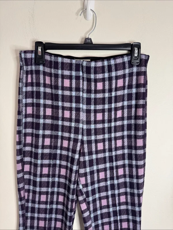 Maeve Anthropologie Cropped Plaid Flare Pants Stretch Preppy Twee Retro Tartan S - Image 4