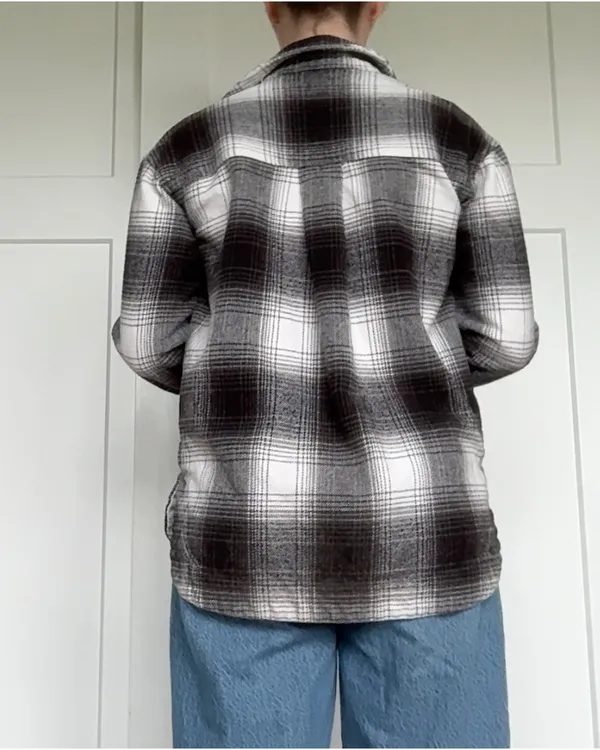 Madewell twill flannel shirt-jacket in windowpane plaid - Image 6