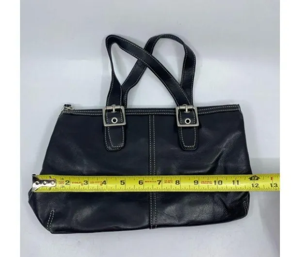 Coach Black Medium Leather Handbag - Image 5